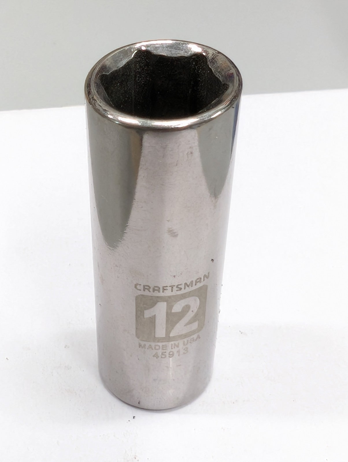 Craftsman USA Laser Etched Socket 12mm Metric Deep 6 Point 1/4" Drive  45913