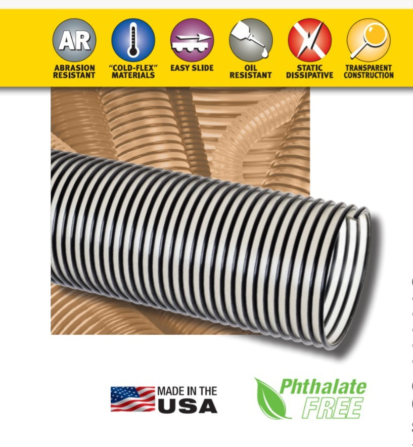 Tigerflex UREVAC UV2 Hose 2" ID x 60' New Industrial Vacuum Suction Hose Trucks
