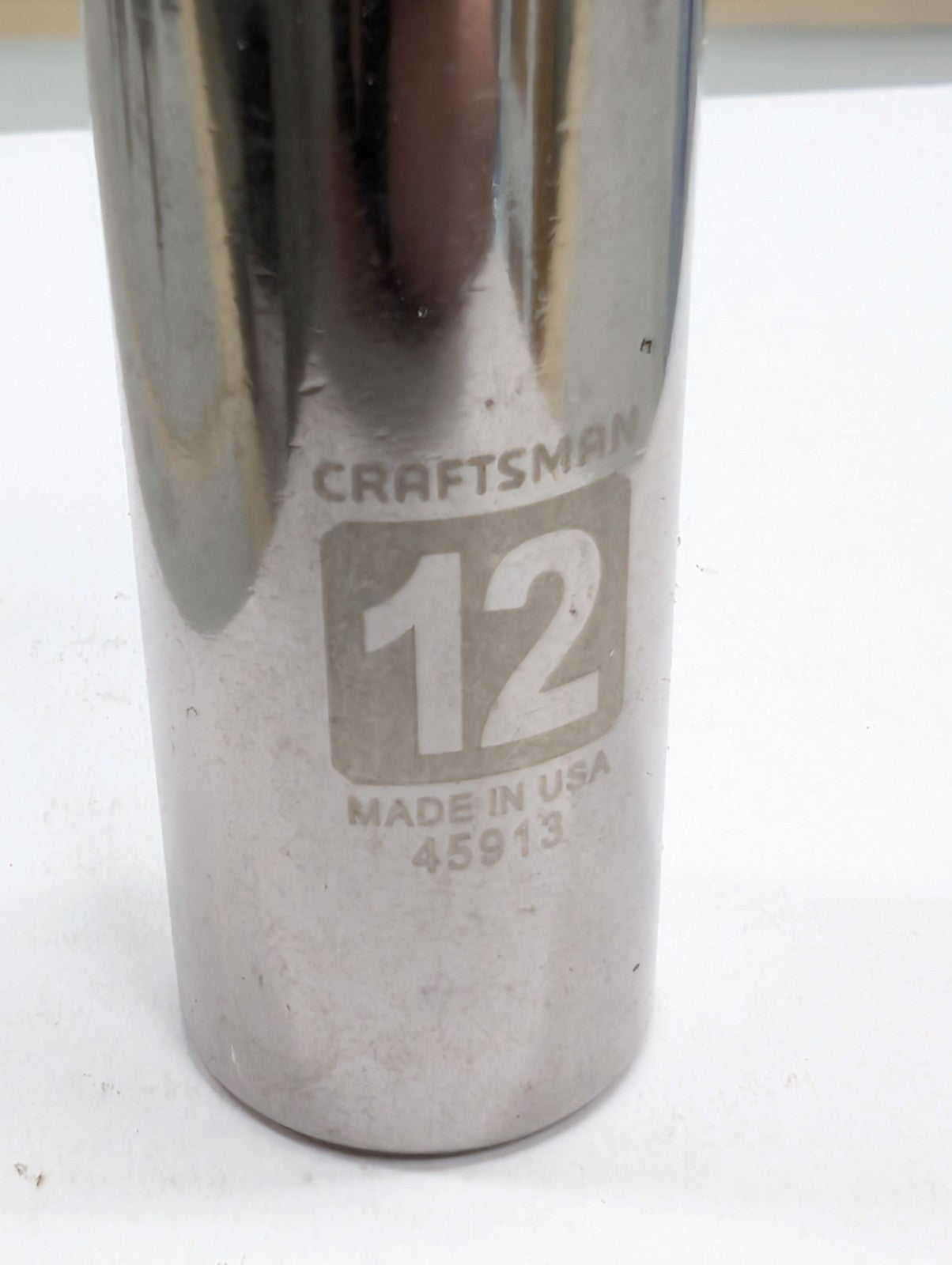 Craftsman USA Laser Etched Socket 12mm Metric Deep 6 Point 1/4" Drive  45913