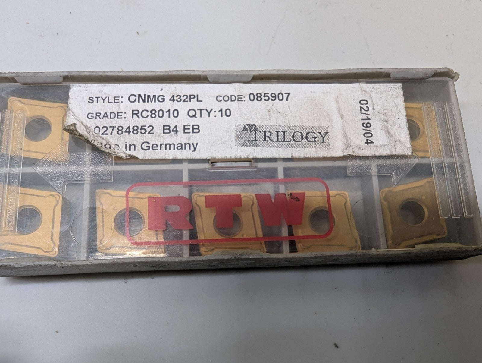 RTW CNMG432PL RC8010 Carbide Inserts for Steel Finishing 10pk Made in Germany