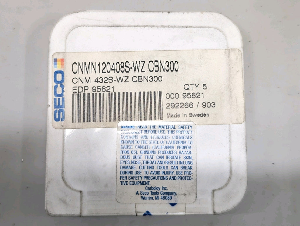 5x Seco CNMN120408S-WZ CBN300 CBN Inserts Hard Steel Lathe Tooling WZ Grade