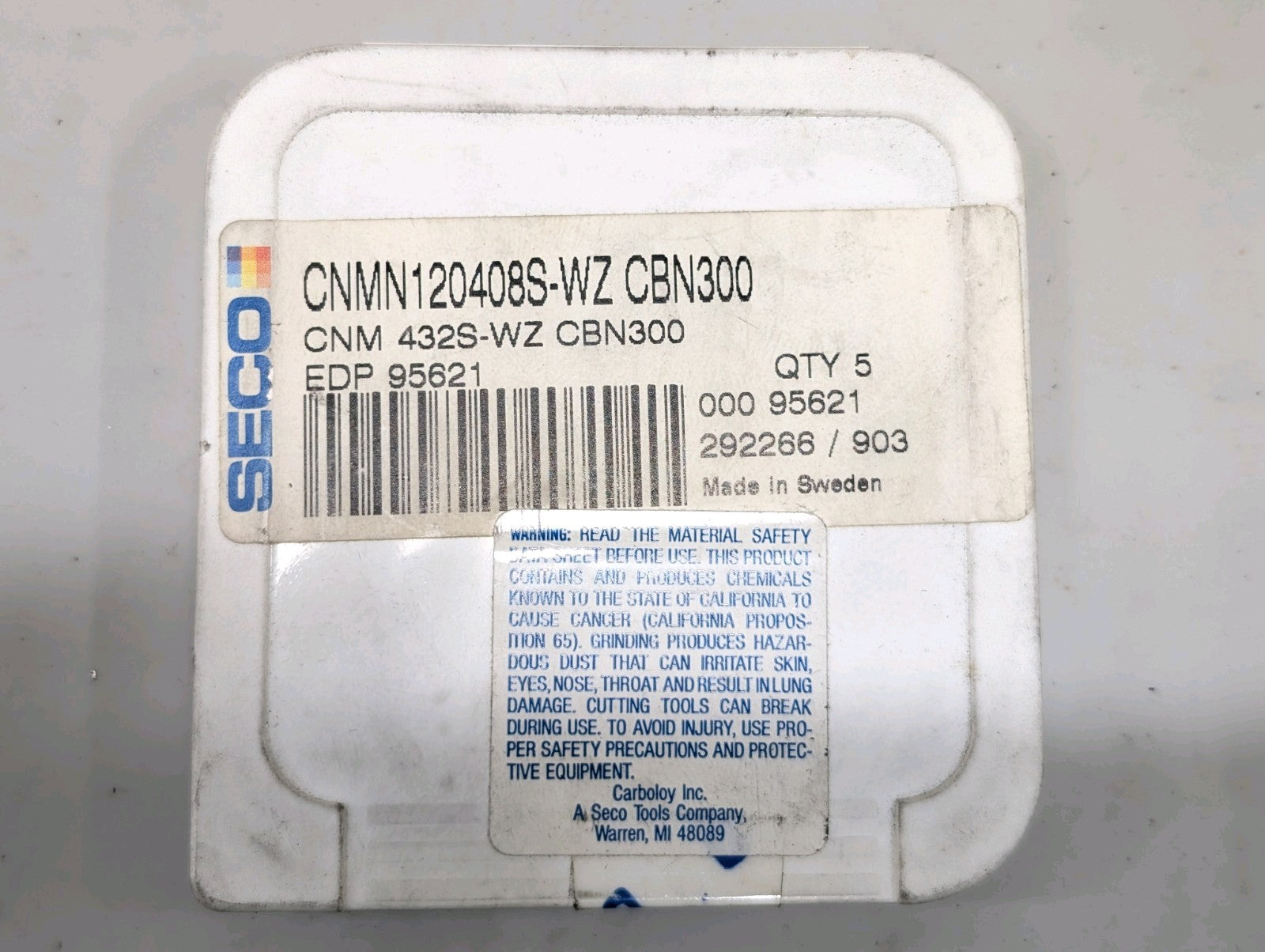 5x Seco CNMN120408S-WZ CBN300 CBN Inserts Hard Steel Lathe Tooling WZ Grade