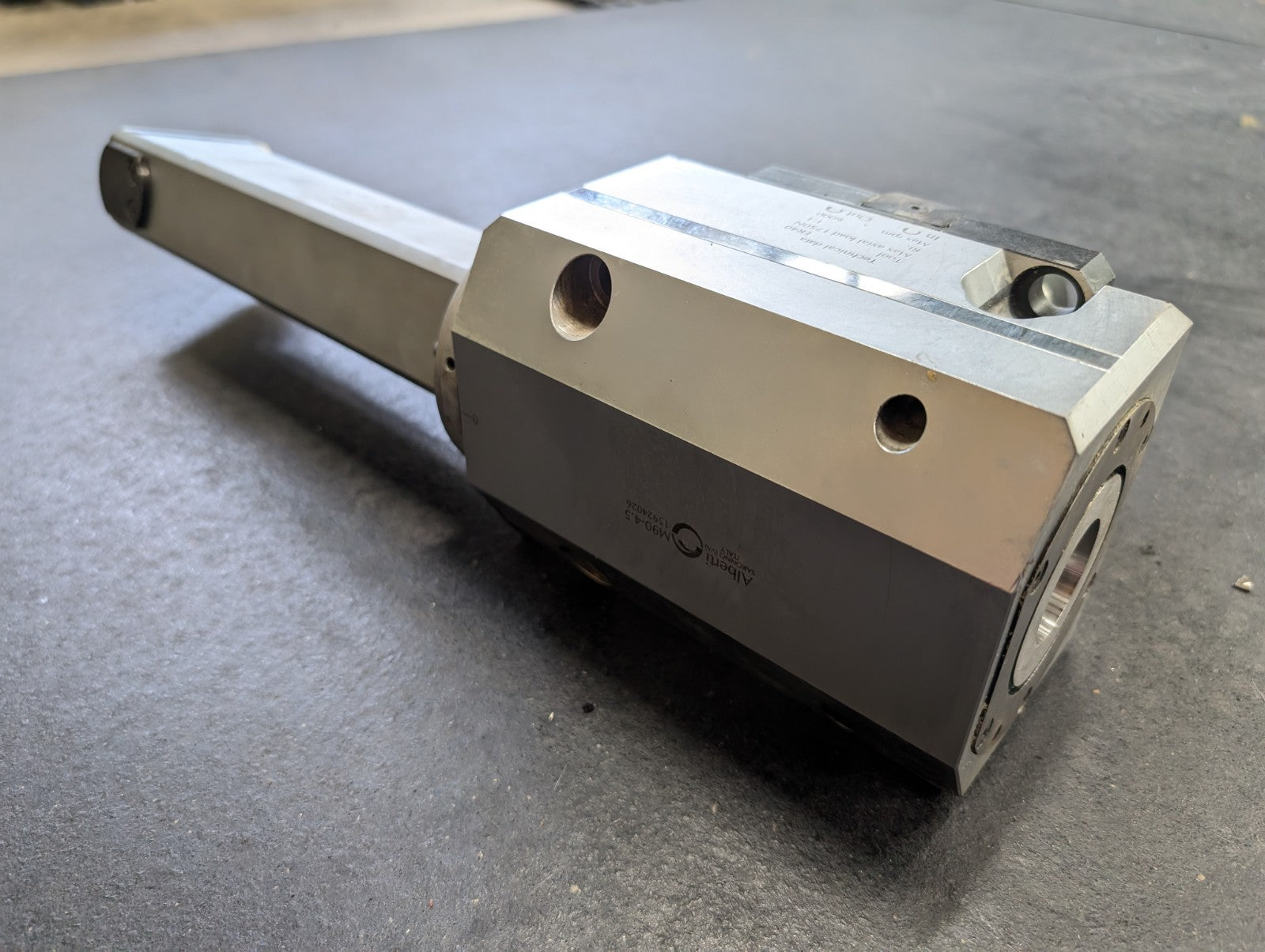 Alberti T90-1.5 Parallel Offset Angle Head R=250 Smart Change ER16 CNC Milling