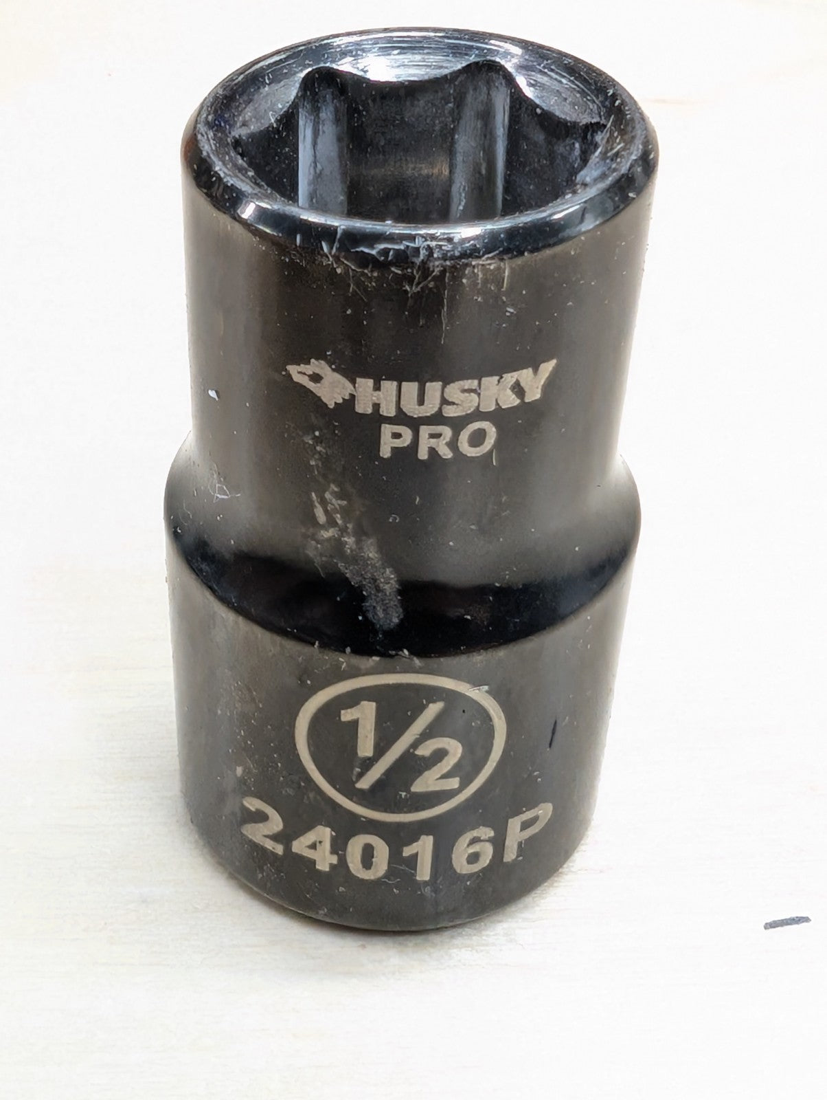 Husky Pro Black Chrome Socket 1/2" SAE 24016P Shallow 6 Point 1/2" Drive